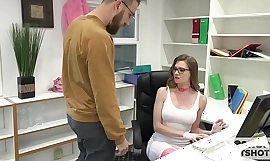 Gorgeous Office Whore Gets Destroyed By Random Guy Wanting the Internet