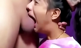 Strongly fucks a young girl in the mouth
