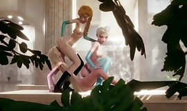 Disney futanari threesome - elsa anna with the addition of rapunzel