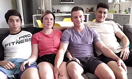 Teen orgy - big cock splits holes and 1st time rimming