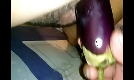Fucking my wife fro a big eggplant