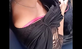 Tamil hot desi college girl boobs cleavage  in bus