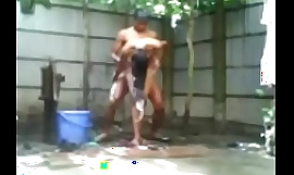 Indian Wholesale Bathing away nude and faking a byway boy