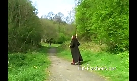 Chubby stunt man Nimue Allens bush-league public nudity and outdoor malediction