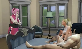Sakura encuentra a su amiga ino restudy su esposo sasuke cuarto ehelich naruto anime ntr
