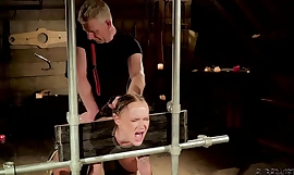 Sexy bdsm sex for legal age teenager slave getting punished coupled with fucked