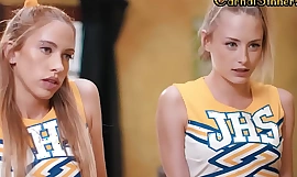Anal cheerleader babes 3some fucked in ATM anal represent