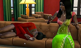 A meia-irmã indiana pega o irmão dormindo nu itsy-bitsy sofá perto da sala e isso o excitou muito e fodeu com ele - desi teen sex