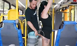 ABSURD IN PUBLIC more than THE BUS man rubs his dick more than the brunette until he cums more than her aggravation and dress