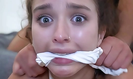 WE ALMOST Strapped HER - Barely Legal Teen Turned Into A Cum Licking Prostitute