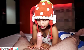 Petite amateur Thai teen Lily Koh satisfying her european customers hard cock