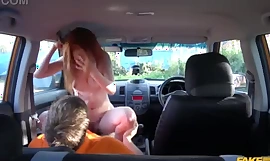 Fake Driving School - British ginger babe Ella Hughes gets her unmixed pussy fucked during driving lesson