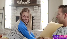 Light-haired Temptress Kyler Quinn gets tight pussy fucked by stepbro while Stuck in Sink