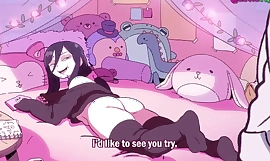 Egy játékos párnahercegnő megadja magát izmos pasiknak egy forró, nagymellű rajzfilmben, beleélvezéssel teli kalandban.