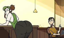 Chubby Barista w porównaniu do Giant Lactating Special - 3D Cartoon Parody HQ